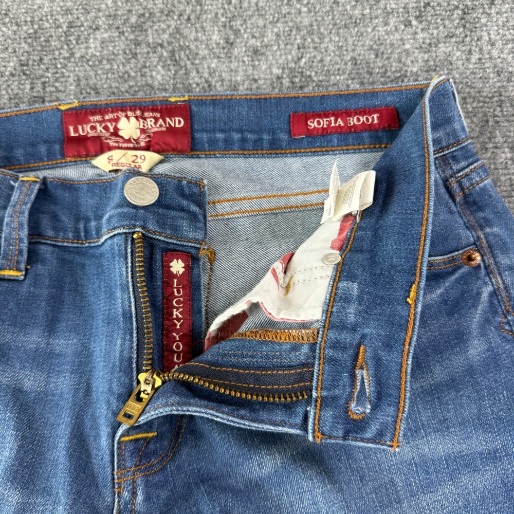 Lucky Brand Sofia Bootcut Mid-Rise Jeans Womens 8/29 Blue Western Boho Y2K